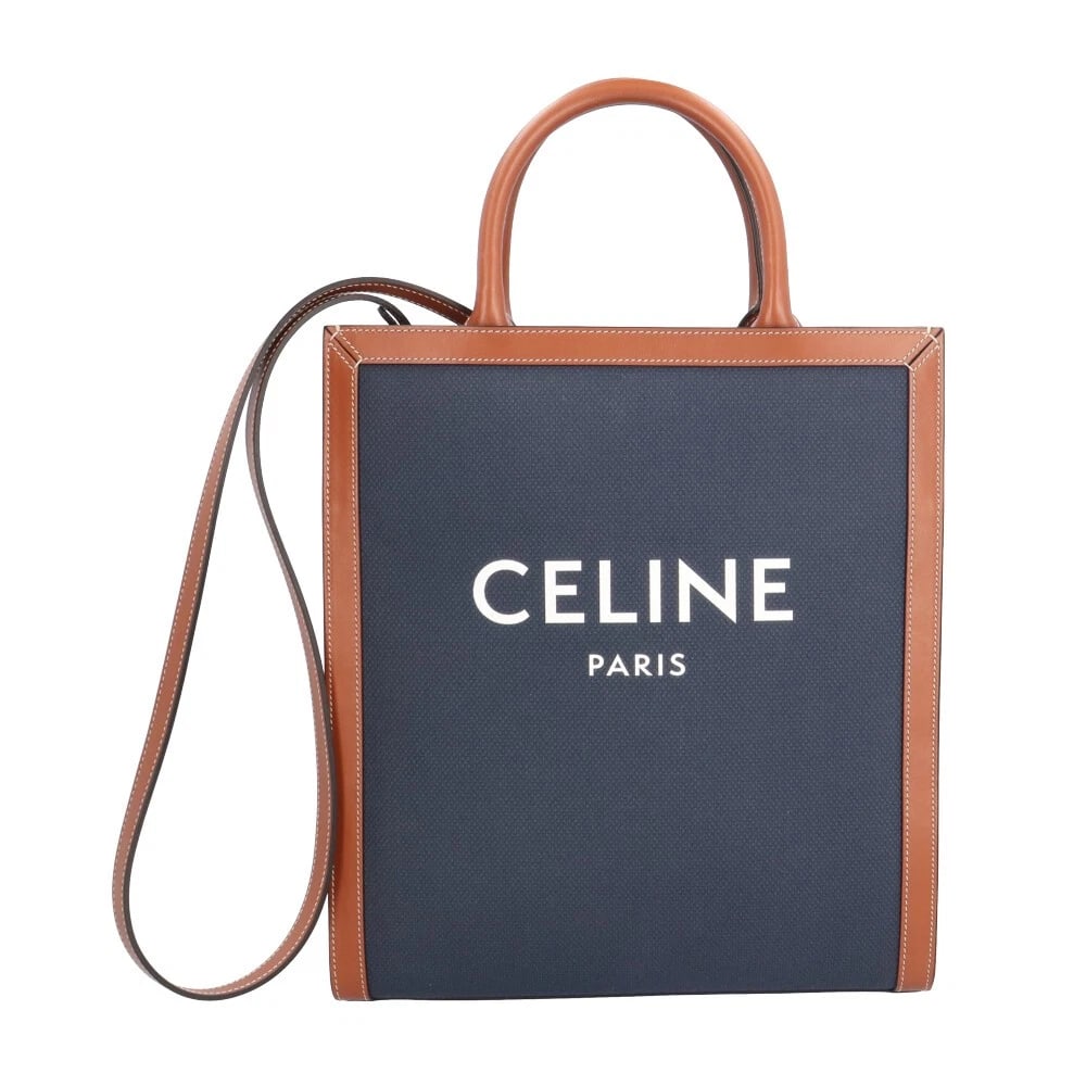 CELINE SHOULDER BAG CANVAS 2WAY: CELINE Shoulder Bag canvas 2way Brand: CELINE Type/Style: Shoulder Bag Material: Exterior Material canvas Color: Exterior Color Navy / Tan Size: W11.0 x H12.4 x D3.1inch Handle:12.2inch Accessorie