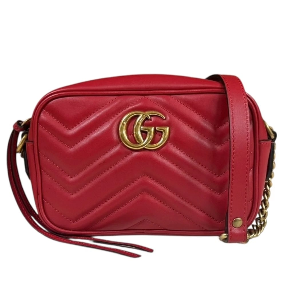 GUCCI SHOULDER BAG CROSS BODY LEATHER: GUCCI Shoulder Bag Cross Body leather Brand: GUCCI Type/Style: Shoulder Bag Material: Exterior Material leather Color: Exterior Color Red Size: W7.1 x H4.7 x D2.4inch Accessories: None Acc