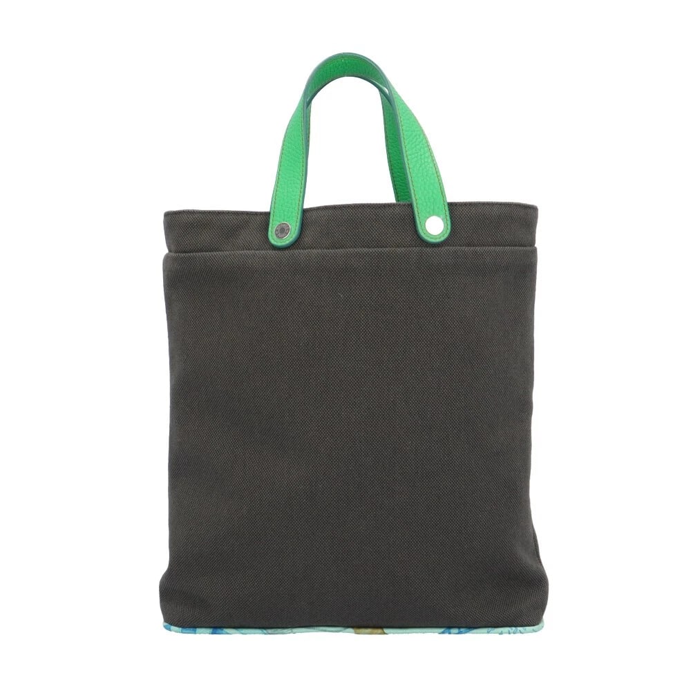 HERMES PETIT ASH HANDBAG CANVAS: HERMES Petit Ash Handbag canvas Brand: HERMES Type/Style: Handbag Material: Exterior Material canvas Color: Exterior Color gray / green Size: W10.2 x H11.4 x D2.4inch Handle:10.6inch Accessories: