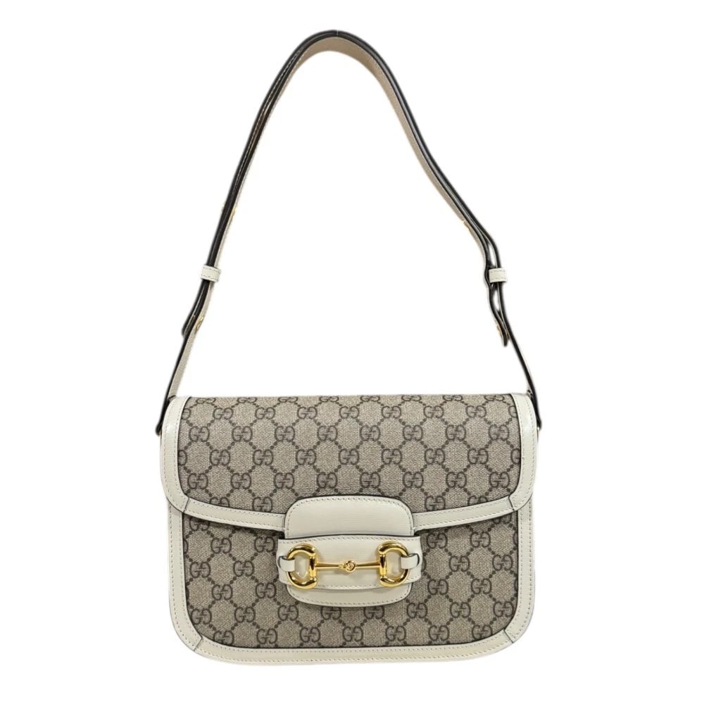 GUCCI MEDIUM SHOULDER BAG CROSS BODY GG SUPREME CANVAS LEATHER: GUCCI medium Shoulder Bag Cross Body GG Supreme Canvas leather Brand: GUCCI Type/Style: Shoulder Bag Material: Exterior Material GG Supreme Canvas Color: Exterior Color beige / white Size: W9.8 x H7.1