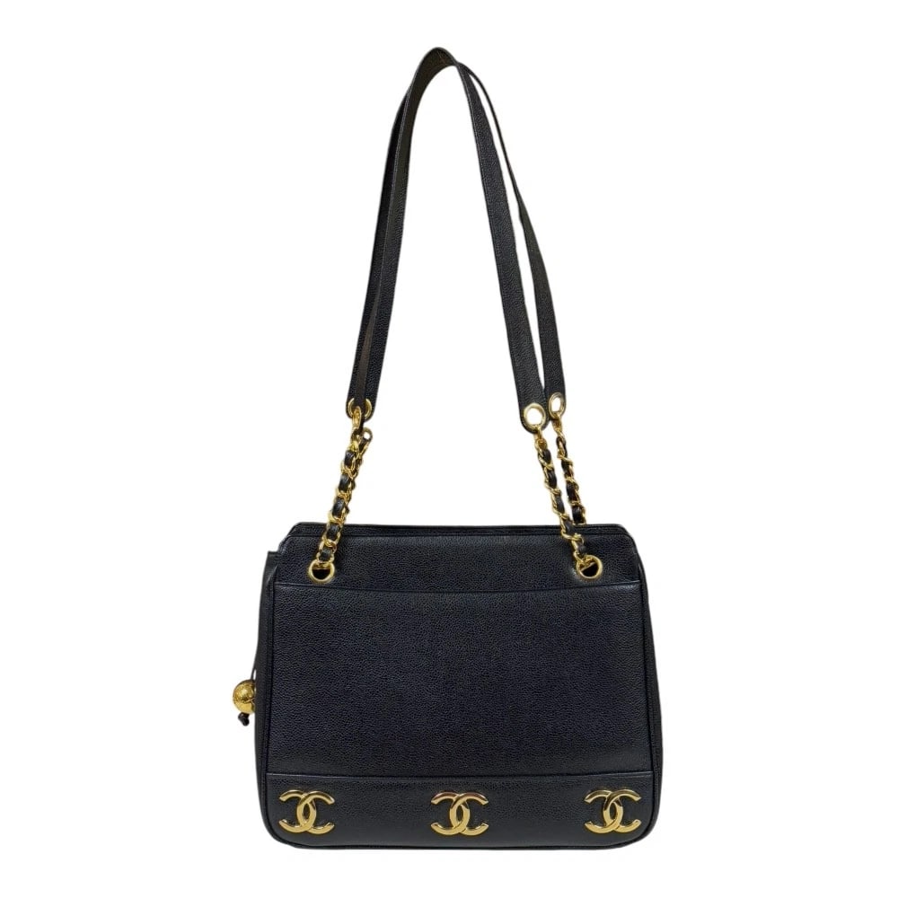 CHANEL TOTE BAG LEATHER CHAIN: CHANEL Tote Bag leather Chain Brand: CHANEL Type/Style: Tote Bag Material: Exterior Material leather Color: Exterior Color black Size: W12.2 x H10.0 x D3.1inch Accessories: None Accessorie