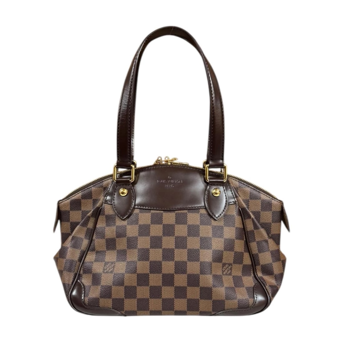LOUIS VUITTON HANDBAG DAMIER CANVAS: LOUIS VUITTON Handbag Damier canvas Brand: LOUIS VUITTON Type/Style: Handbag Material: Exterior Material Damier canvas Color: Exterior Color Brown Size: W10.6 x H7.9 x D5.9inch Handle:17.7inch Acc