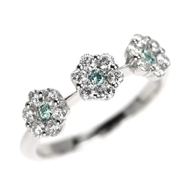 K18WG TREAT BLUE DIAMOND RING: K18WG treat blue diamond ring Brand: None Type/Style: Ring Material: K18WG Color: WG Size: 5.5 - 5.75US Accessories: None Accessories Notice: When purchasing pre-owned goods, please refer to the