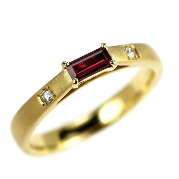 K18YG RUBY DIAMOND RING: K18YG Ruby Diamond Ring Brand: None Type/Style: Ring Material: K18YG, Main Stone/Creation Ruby Color: YG Size: 6US Accessories: None Accessories Notice: When purchasing pre-owned goods, pl
