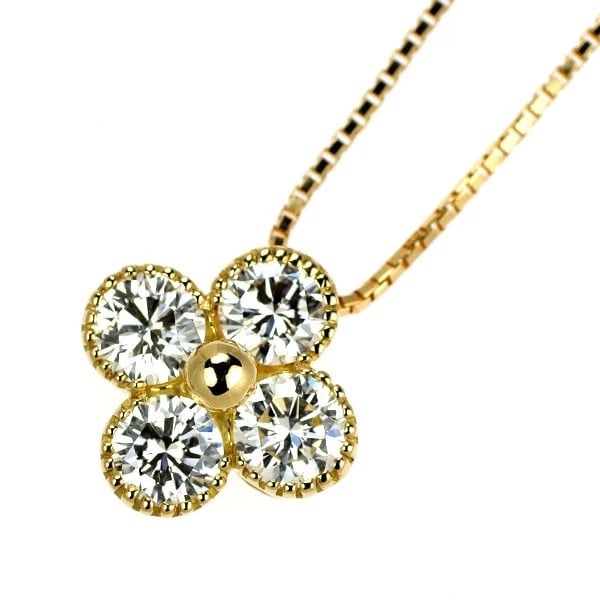 K18YG DIAMOND PENDANT NECKLACE: K18YG Diamond Pendant Necklace Brand: None Type/Style: pendant necklace Material: K18YG Color: YG Size: Necklace: Chain Length ?45 Length/Width/Diameter11.2 Accessories: None Accessories Notice: When