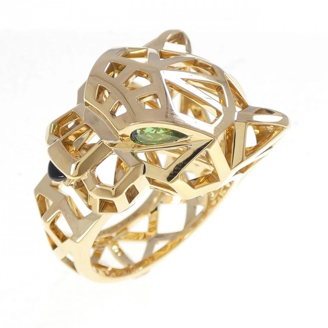 CARTIER PANTHERE RING: Cartier PANTHERE Ring Brand: CARTIER Type/Style: Cartier Ring Material: 750 yellow gold, Main Stone/Creation Garnet Secondary Stone onyx Color: yellow gold Size: US7 1/4(56) Accessories: None
