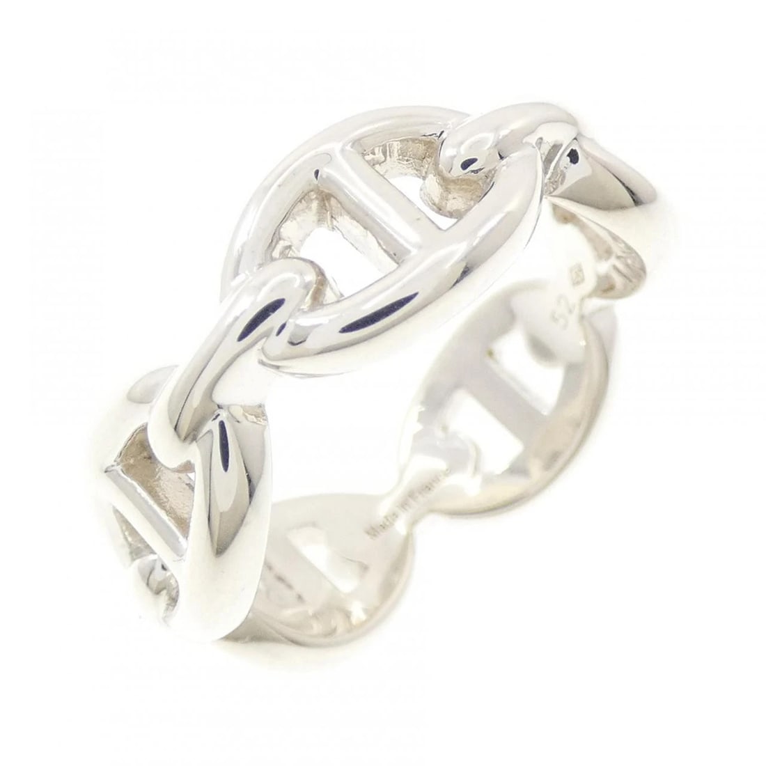 HERMES CHAINE D'ANCRE ENCHAINE RING: Hermes Chaine d'Ancre Enchaine Ring Brand: HERMES Type/Style: Hermes Ring Material: 925Silver Color: none Size: US6 1/4(52) Accessories: None Accessories Notice: When purchasing pre-owned