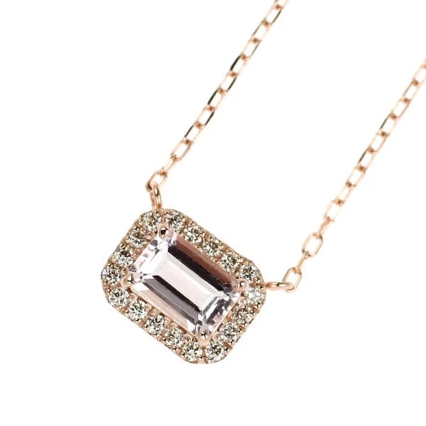 K18PG MORGANITE DIAMOND PENDANT NECKLACE: K18PG Morganite Diamond Pendant Necklace Brand: None Type/Style: pendant necklace Material: K18PG Color: PG Size: Necklace: Chain Length ?46 Length/Width/Diameter6.7 Accessories: None Accessories