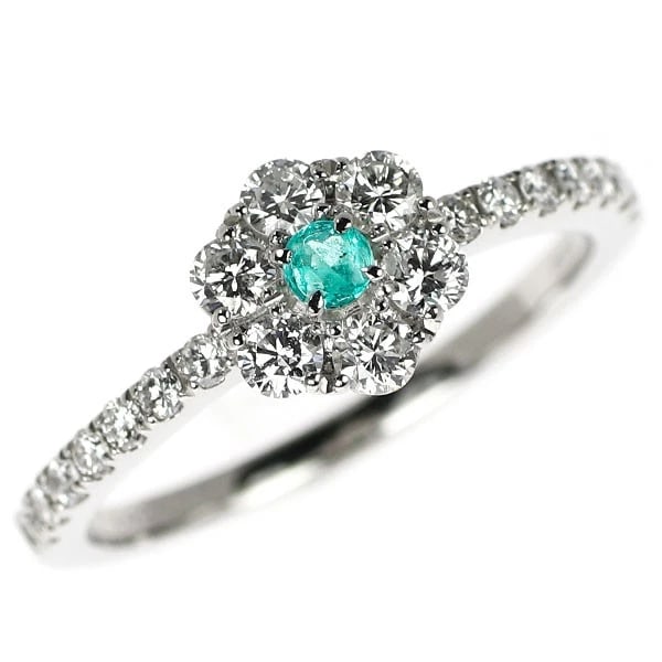 PT950 BRAZILIAN PARAIBA TOURMALINE DIAMOND RING (1 of 2)