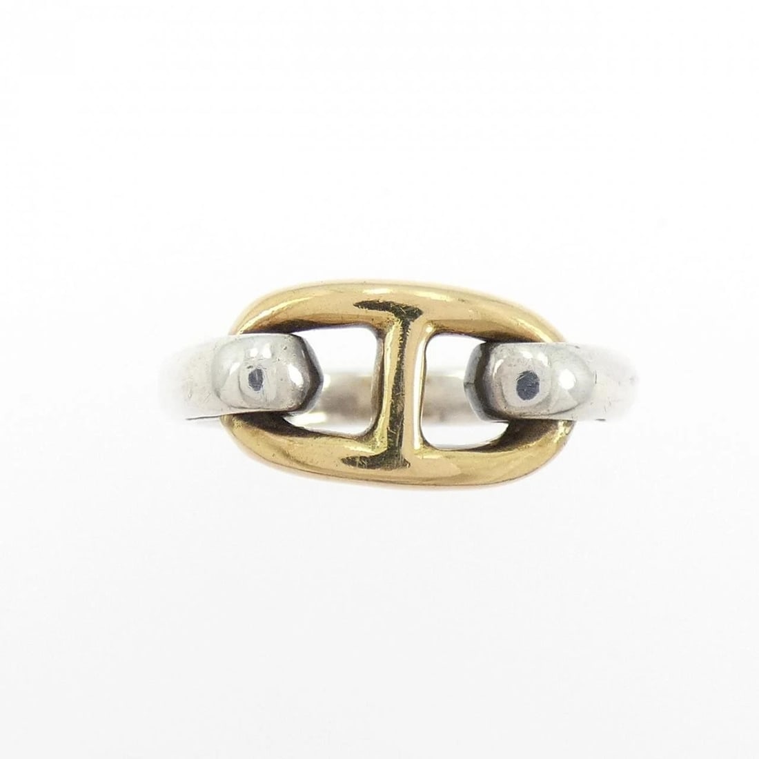 HERMES CHAINE D'ANCRE RING: Hermes Chaine d'Ancre Ring Brand: HERMES Type/Style: Hermes Ring Material: Hall mark Color: none Size: US5 Accessories: None Accessories Notice: When purchasing pre-owned goods, please ref