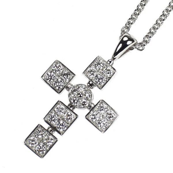 BVLGARI K18WG DIAMOND PENDANT NECKLACE: Bvlgari K18WG Diamond Pendant Necklace Brand: Bvlgari Type/Style: pendant necklace Material: K18WG Color: WG Size: Necklace: Chain Length 43.5 Length/Width/Diameter31.0 Accessories: None Accessories