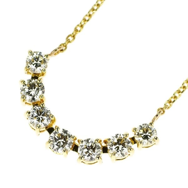K18YG DIAMOND PENDANT NECKLACE: K18YG DIAMOND PENDANT NECKLACE Brand: None Type/Style: pendant necklace Material: K18YG Color: YG Size: Necklace: Chain Length ?46 Length/Width/Diameter3.6 Width/Thickness30.2 Accessories: None