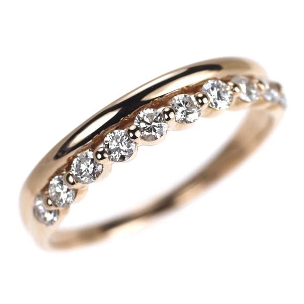 K18PG DIAMOND RING: K18PG diamond ring Brand: None Type/Style: Ring Material: K18PG Color: PG Size: 8.25 - 8.5US Accessories: None Accessories Notice: When purchasing pre-owned goods, please refer to the photos of the