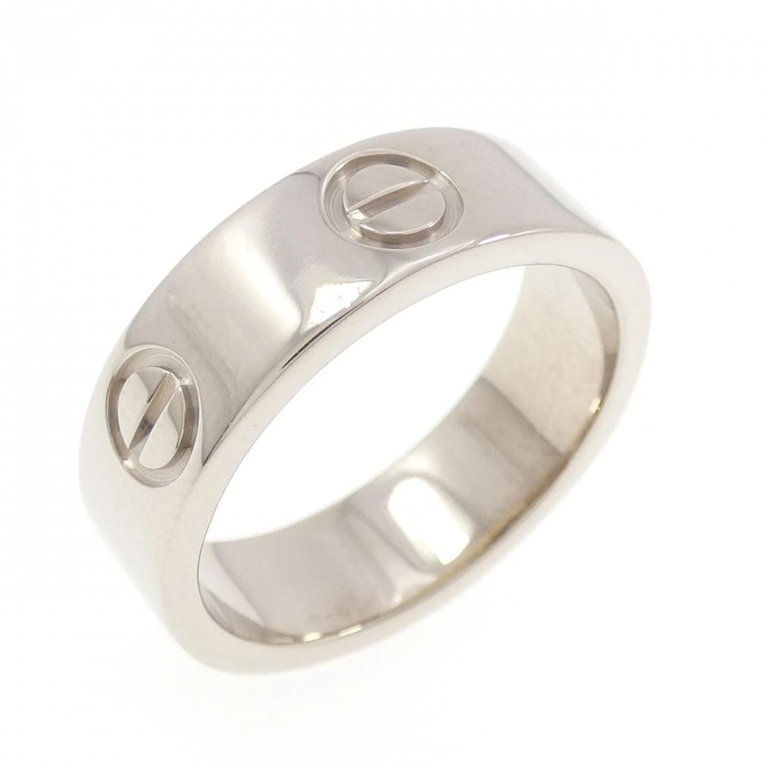 CARTIER LOVE RING: Cartier Love Ring Brand: CARTIER Type/Style: Cartier Ring Material: 750 white gold Color: Silver Size: US5 1/4(50) Accessories: None Accessories Notice: When purchasing pre-owned goods, please refer
