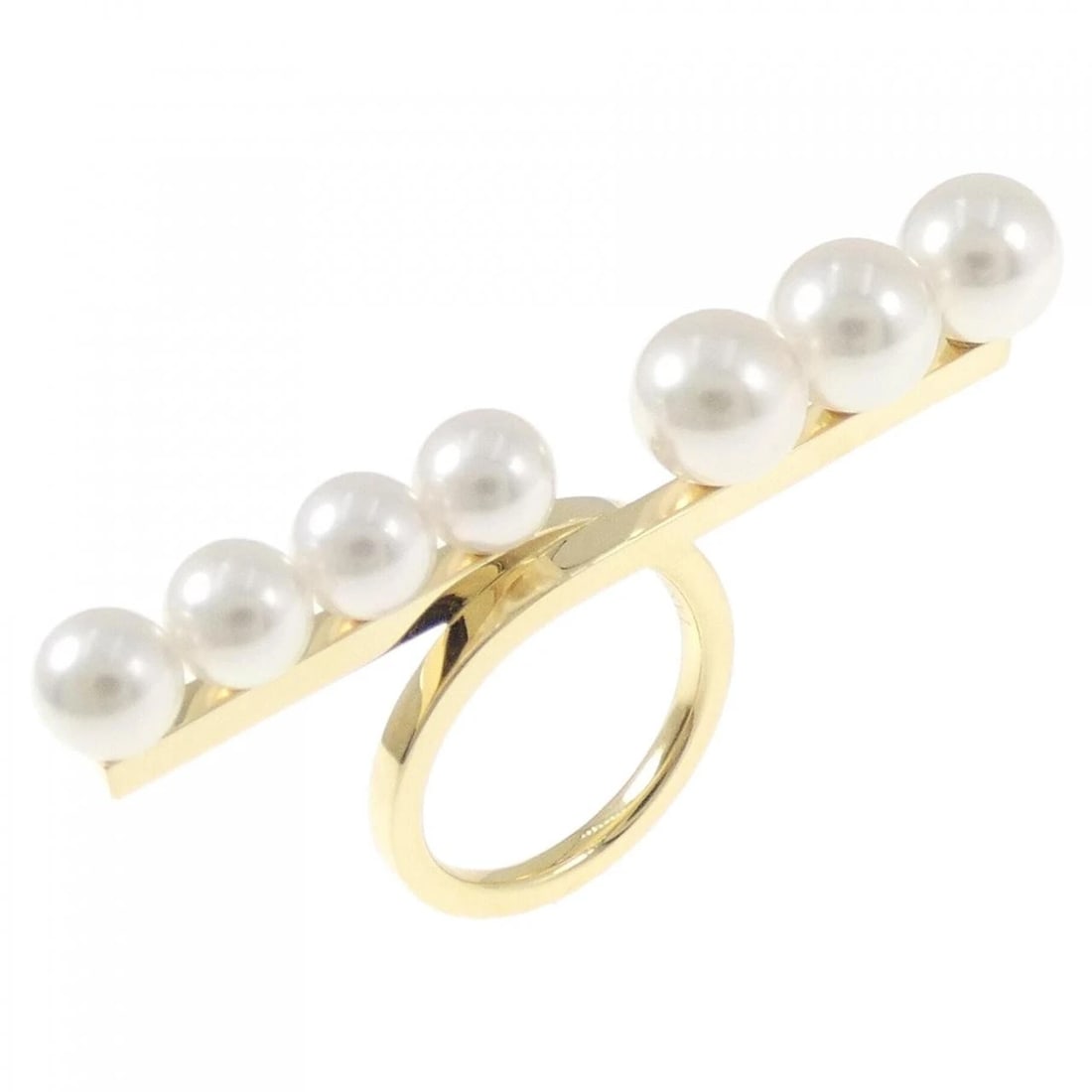 TASAKI BALANCE LOOP RING: TASAKI Balance Loop Ring Brand: TASAKI Type/Style: Tasaki Ring Material: 750 yellow gold, Main Stone/Creation Akoya Pearl Color: yellow gold Size: US6 1/4 Accessories: None Accessories Notice: When