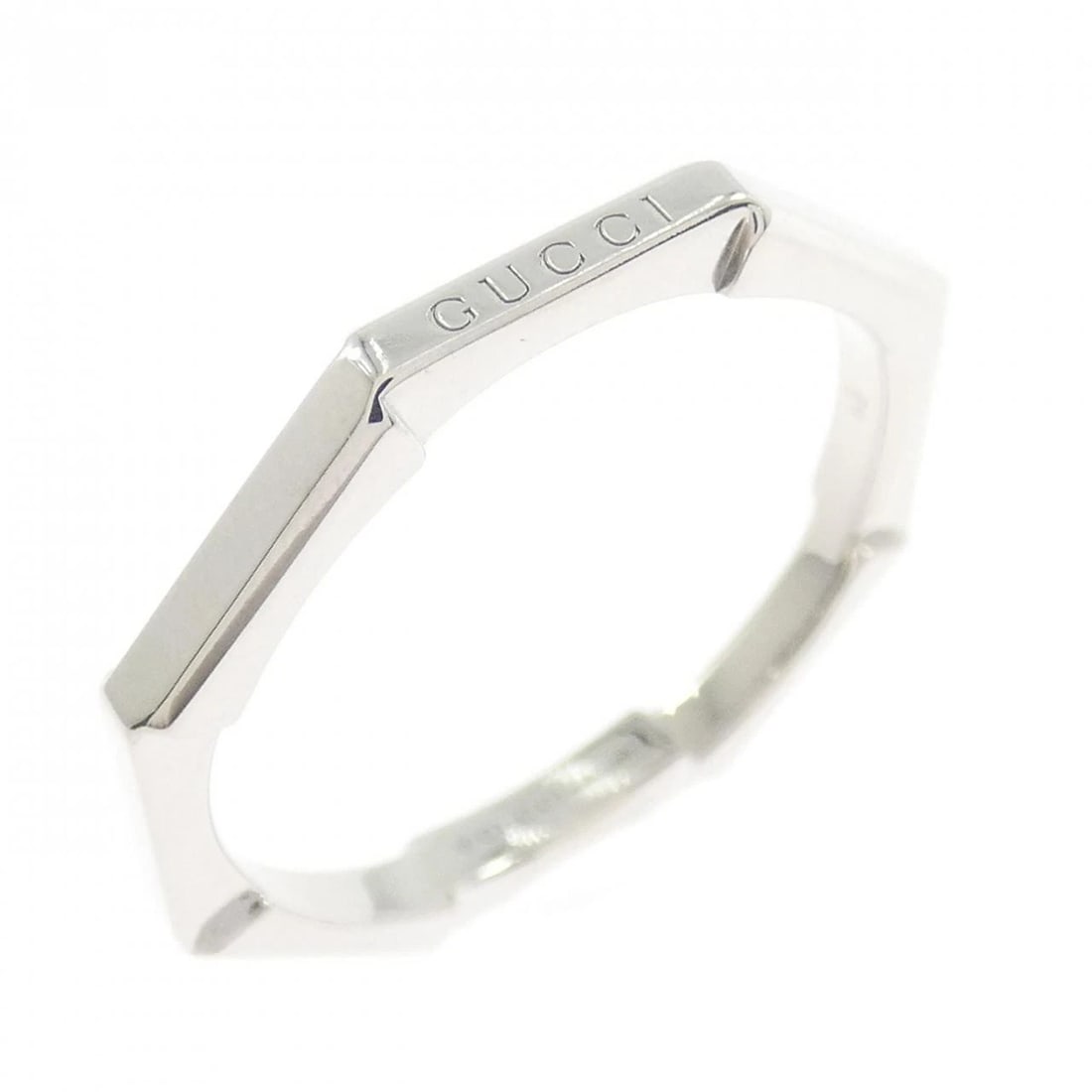 GUCCI MIRROR RING: Gucci Mirror Ring Brand: GUCCI Type/Style: Gucci Ring Material: 750 white gold Color: none Size: US6 1/2(13) Accessories: None Accessories Notice: When purchasing pre-owned goods, please r