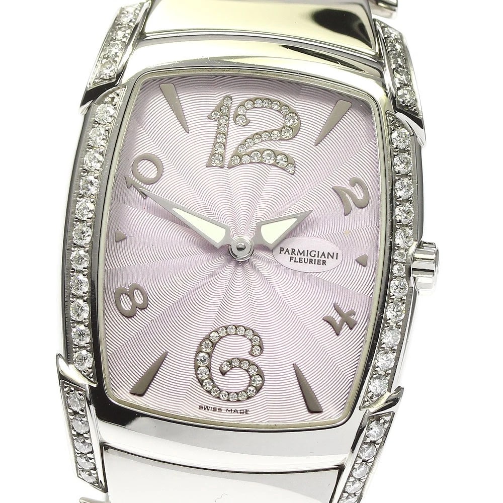 PARMIGIANI FLEURIER CARPADONNA SIDE DIAMOND PURPLE DIAL QUARTZ WATCH: PARMIGIANI FLEURIER Carpadonna Side Diamond Purple Dial Quartz Watch Brand: PARMIGIANI FLEURIER Type/Style: Wristwatch Material: Band Material Stainless Steel, Case Material Stainless Steel Color: Ban