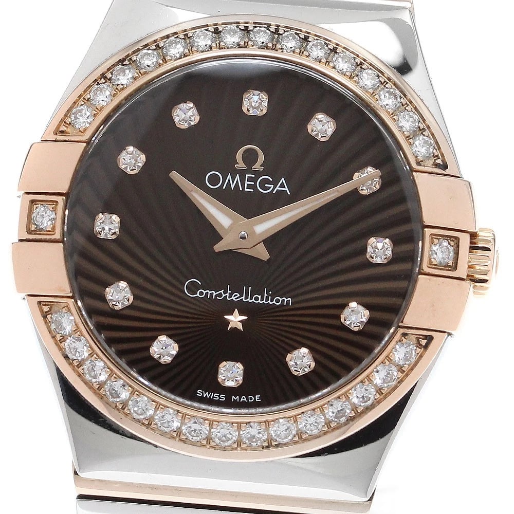 OMEGA CONSTELLATION POLISH DIAMOND QUARTZ WATCH: OMEGA Constellation Polish Diamond Quartz Watch Brand: OMEGA Type/Style: Wristwatch Material: Band Material Stainless Steel/RG, Case Material Stainless Steel/RG Color: Band Color Silver / Red Gold, Ca