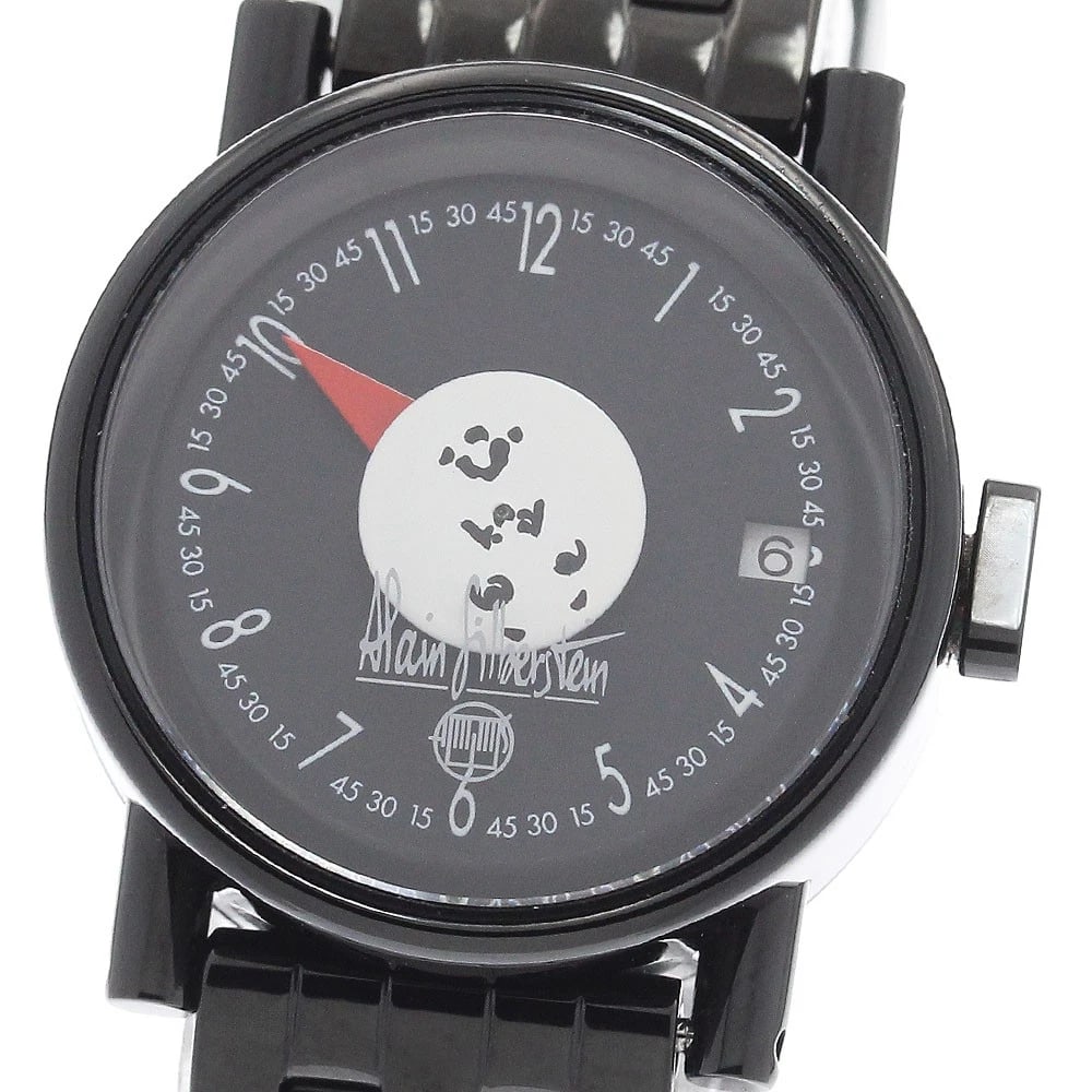 ALAIN SILBERSTEIN LIMITED MICRO MOONS WATCH: Alain Silberstein Limited Micro Moons Watch Brand: Alain Silberstein Type/Style: Wristwatch Material: Band Material Stainless Steel, Case Material Stainless Steel Color: Band Color black, Case Color b