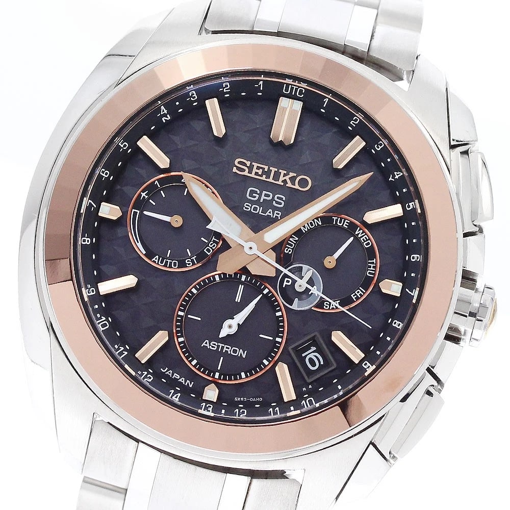 SEIKO ASTRON MODEL SOLAR POWERED RADIO WATCH: SEIKO Astron Model Solar Powered Radio Watch Brand: SEIKO Type/Style: Wristwatch Material: Band Material titanium, Case Material Titanium / ceramic Color: Band Color Silver, Case Color Silver, Dial Co