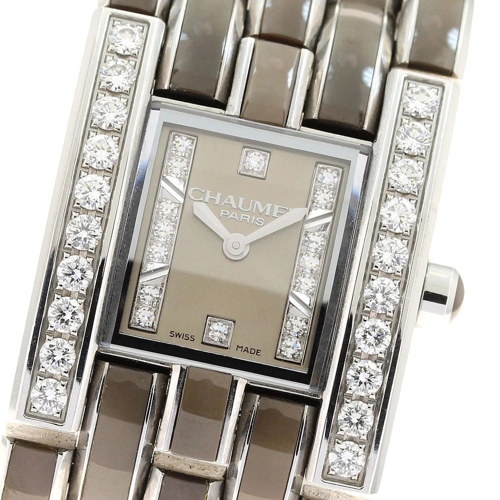 CHAUMET KAYSIS STAR CRYSTAL SIDE DIAMOND QUARTZ WATCH: Chaumet Kaysis Star Crystal Side Diamond Quartz Watch Brand: Chaumet Type/Style: Wristwatch Material: Band Material Stainless Steel, Case Material Stainless Steel Color: Band Color Gray / Silver, Case