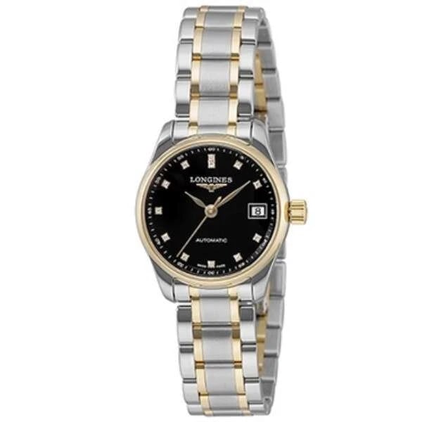 LONGINES MASTER COLLECTION BLACK WATCH: LONGINES Master collection Black Watch Brand: Longines Type/Style: Wristwatch Material: Case K18 yellow gold / stainless steel Color: Case Color Black Size: [Case size] Height 25 x width 25 x thicknes
