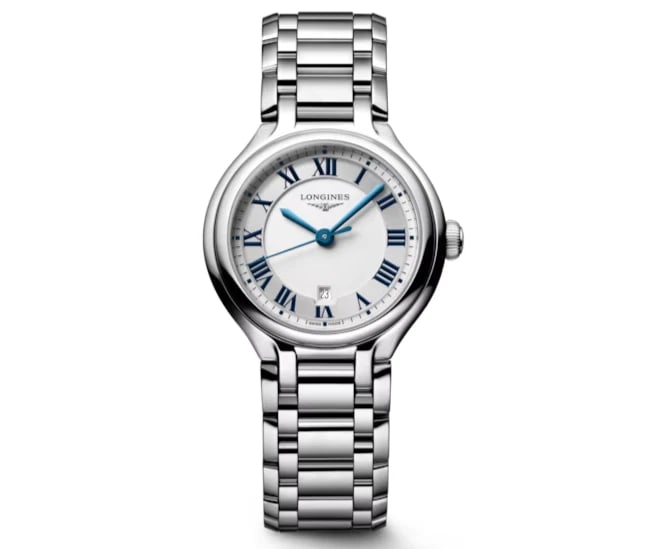 LONGINES PRIMALUNA WATCH: LONGINES PrimaLuna Watch Brand: Longines Type/Style: Wristwatch Material: Case Material: Stainless Steel Color: Case Color Dial Color: Silver Size: Case Diameter: 30 mm Accessories: None Accessories