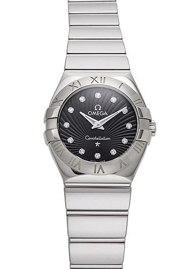 OMEGA CONSTELLATION BLACK WATCH: Omega Constellation Black Watch Brand: OMEGA Type/Style: Wristwatch Material: Material: SS Color: Case Color Black Size: Case diameter: 27mm Accessories: None Accessories Notice: When purchasing