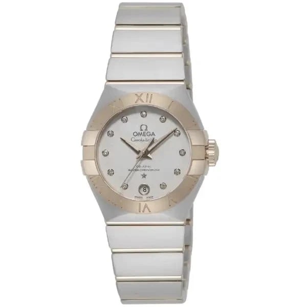 OMEGA CONSTELLATION SILVER WATCH: OMEGA Constellation Silver Watch Brand: OMEGA Type/Style: Wristwatch Material: Case: Stainless Steel/18K Red Gold Color: Case Color none Size: [Case Size] 27mm x 27mm x 13mm Accessories: None