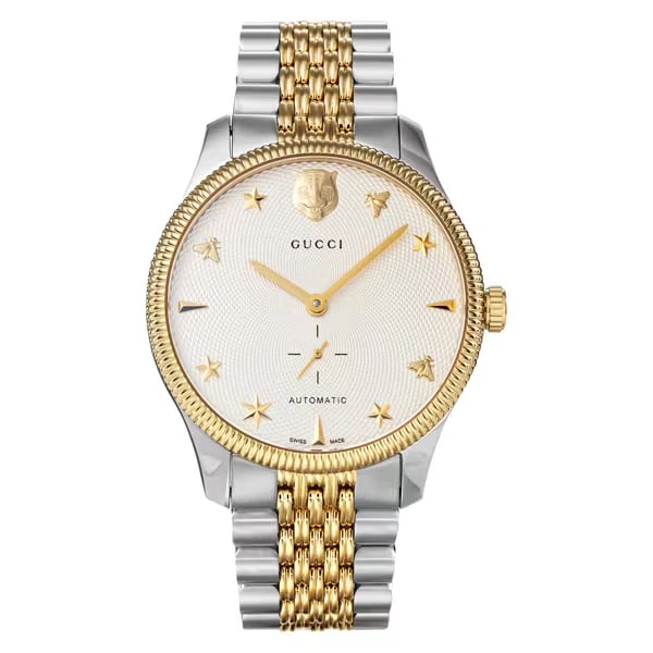 GUCCI G-TIMELESS WATCH: GUCCI G-Timeless Watch Brand: Gucci Type/Style: Wristwatch Material: Case: Stainless steel Color: Case Color none Size: (Approx.) 40mm (height) x 40mm (width) x 10mm (thickness) Wrist Circumference