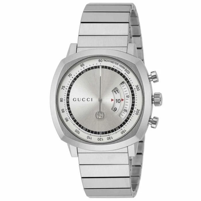 GUCCI WATCH GRIP QUARTZ SILVER WATCH: GUCCI Watch GRIP Quartz Silver Watch Brand: Gucci Type/Style: Wristwatch Material: Case material: Stainless steel Color: Case Color Silver Size: Case diameter: 40?40?10(mm) Accessories: None <