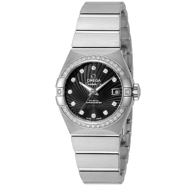 OMEGA CONSTELLATION CO-AXIAL BLACK WATCH: OMEGA Constellation CO-AXIAL Black Watch Brand: OMEGA Type/Style: Wristwatch Material: Stainless steel Color: Case Color Black Size: Case diameter: 27mm Accessories: None Accessories Notic