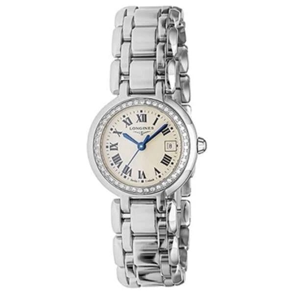 LONGINES PRIMALUNA WHITE WATCH: LONGINES Primaluna white Watch Brand: Longines Type/Style: Wristwatch Material: Case Stainless steel Color: Case Color Dial Color White Size: [Case size] Height 24 x width 26.5 x thickness 7mm Acc