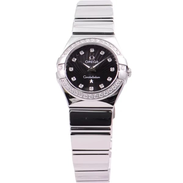 OMEGA CONSTELLATION BLACK WATCH: OMEGA Constellation Black Watch Brand: OMEGA Type/Style: Wristwatch Material: Case: Stainless steel Color: Case Color Black Size: Size Case diameter: 24 mm Lug-to-lug size: 16 mm Accessories: None