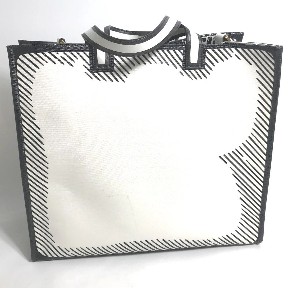 FENDI JOSHUA VIDES COLLABORATION SHOPPER BAG: FENDI Joshua Vides collaboration Shopper bag Brand: FENDI Type/Style: Tote Bag Material: Coating canvas Color: White / Black Size: W14.8?H12.8?D6.7inch / W37.5cm H32.5cm D17cm Accessories: None