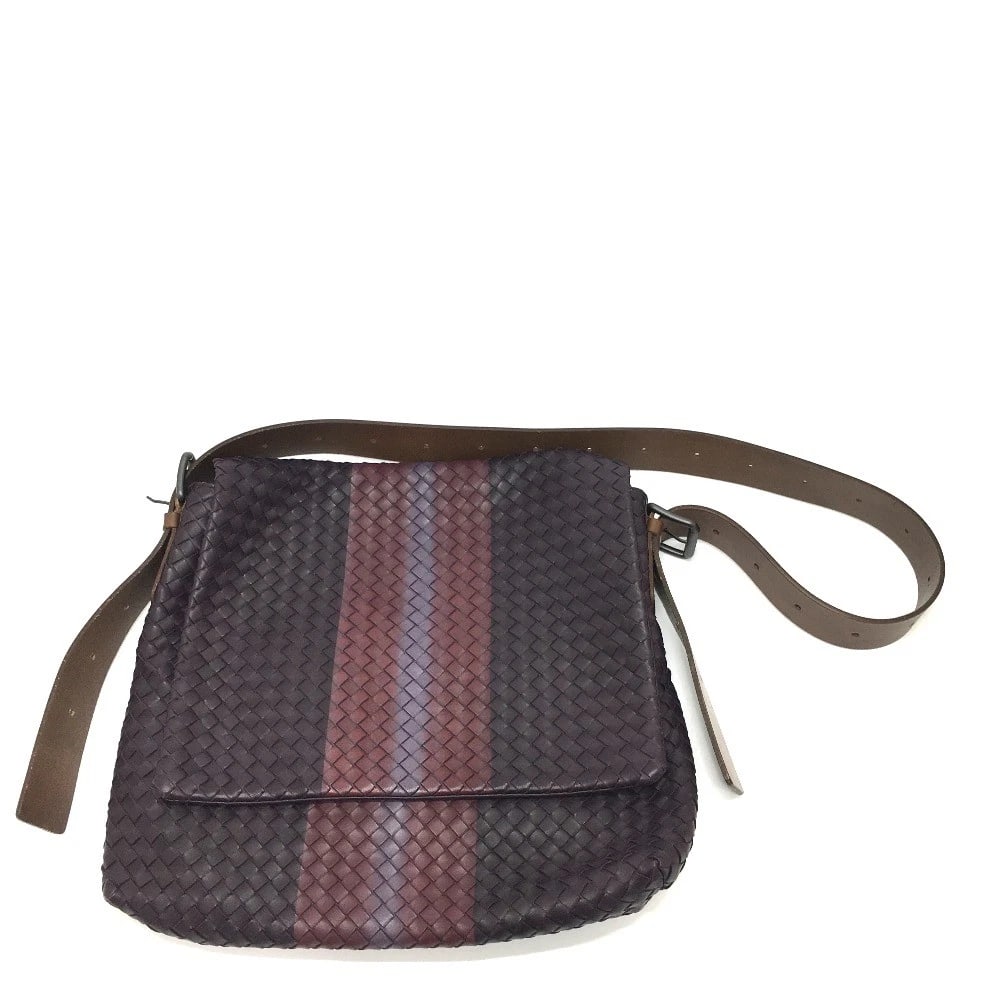 BOTTEGA VENETA INTRECCIATO MESSENGER SHOULDER SHOULDER BAG: BOTTEGA VENETA Intrecciato Messenger Shoulder Shoulder Bag Brand: BOTTEGA VENETA Type/Style: Shoulder Bag Material: Leather Color: Brown Size: W13.4?H13.8?D3.1inch / W34cm H35cm D8cm Accessories: