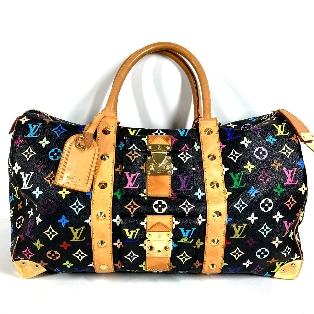 LOUIS VUITTON MONOGRAMMULTICOLORE KEEPALL 45 TRAVEL HAND BAG: LOUIS VUITTON MonogramMulticolore Keepall 45 Travel Hand Bag Brand: LOUIS VUITTON Type/Style: Duffle Bag Material: Monogram Multicolor Canvas Color: Noir /Black Size: W17.7?H9.8?D7.7inch / W45cm H25cm
