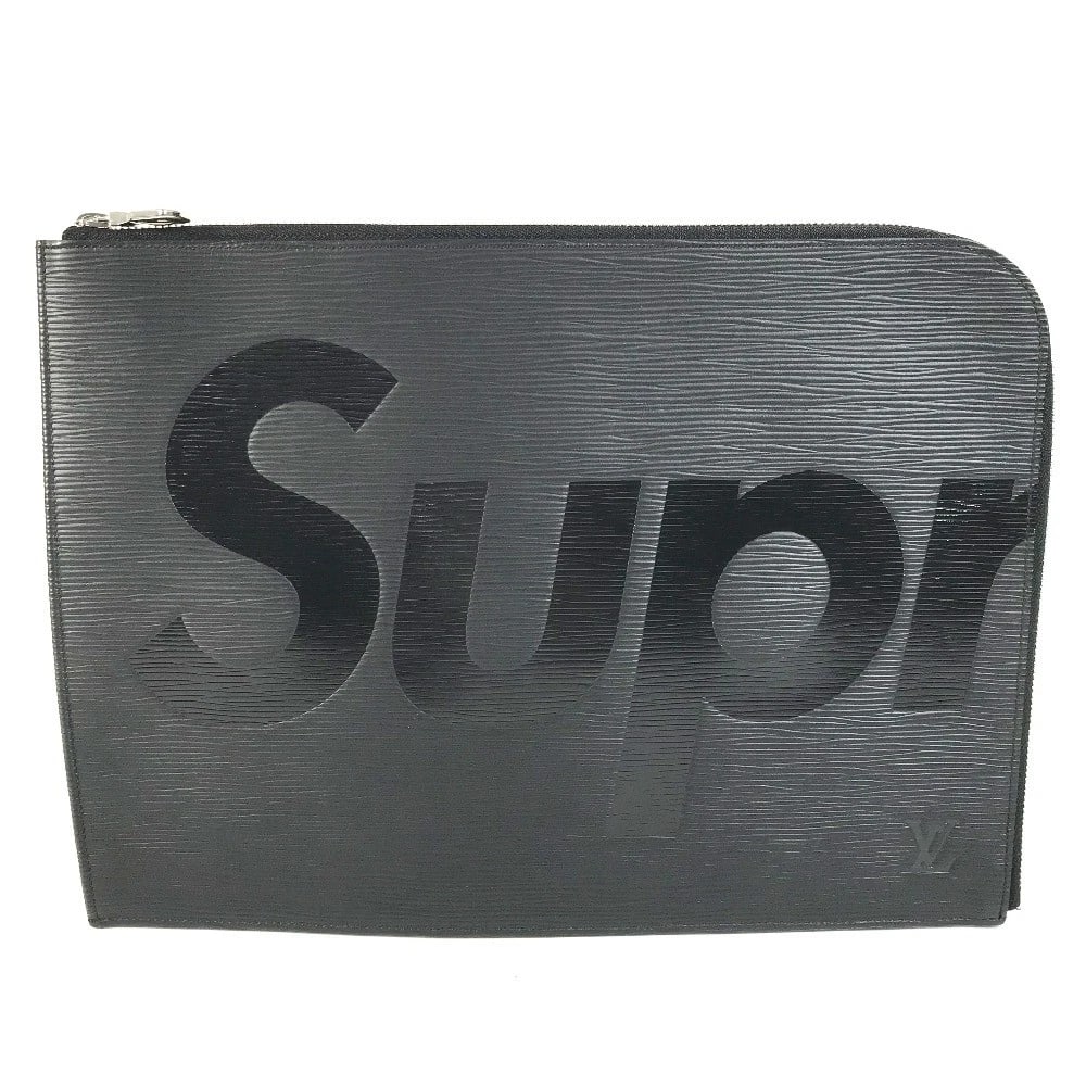 LOUIS VUITTON EPI SUPREME POCHETTE JULES GM BLACK POUCH: LOUIS VUITTON Epi Supreme Pochette Jules GM Black pouch Brand: LOUIS VUITTON Type/Style: Clutch bag Material: Epi Leather Color: Noir / Black Size: W13.2?H9.6inch / W33.5cm H24.5cm Accessories: No
