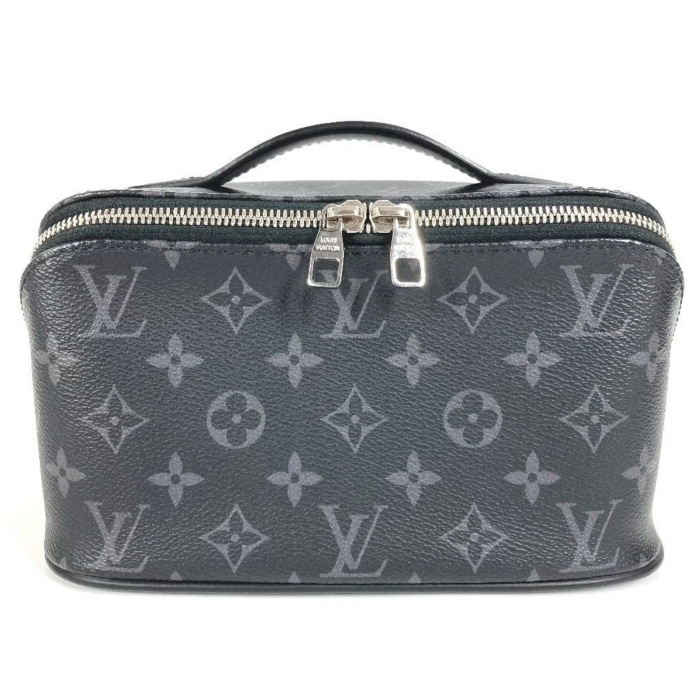 LOUIS VUITTON MONOGRAMECLIPSE TOILETRY BAG: LOUIS VUITTON MonogramEclipse Toiletry Bag Brand: LOUIS VUITTON Type/Style: Hand Bag Material: MonogramEclipseCanvas Color: Black Size: W9.4?H5.1?D5.1inch / W24cm H13cm D13cm Accessories: None