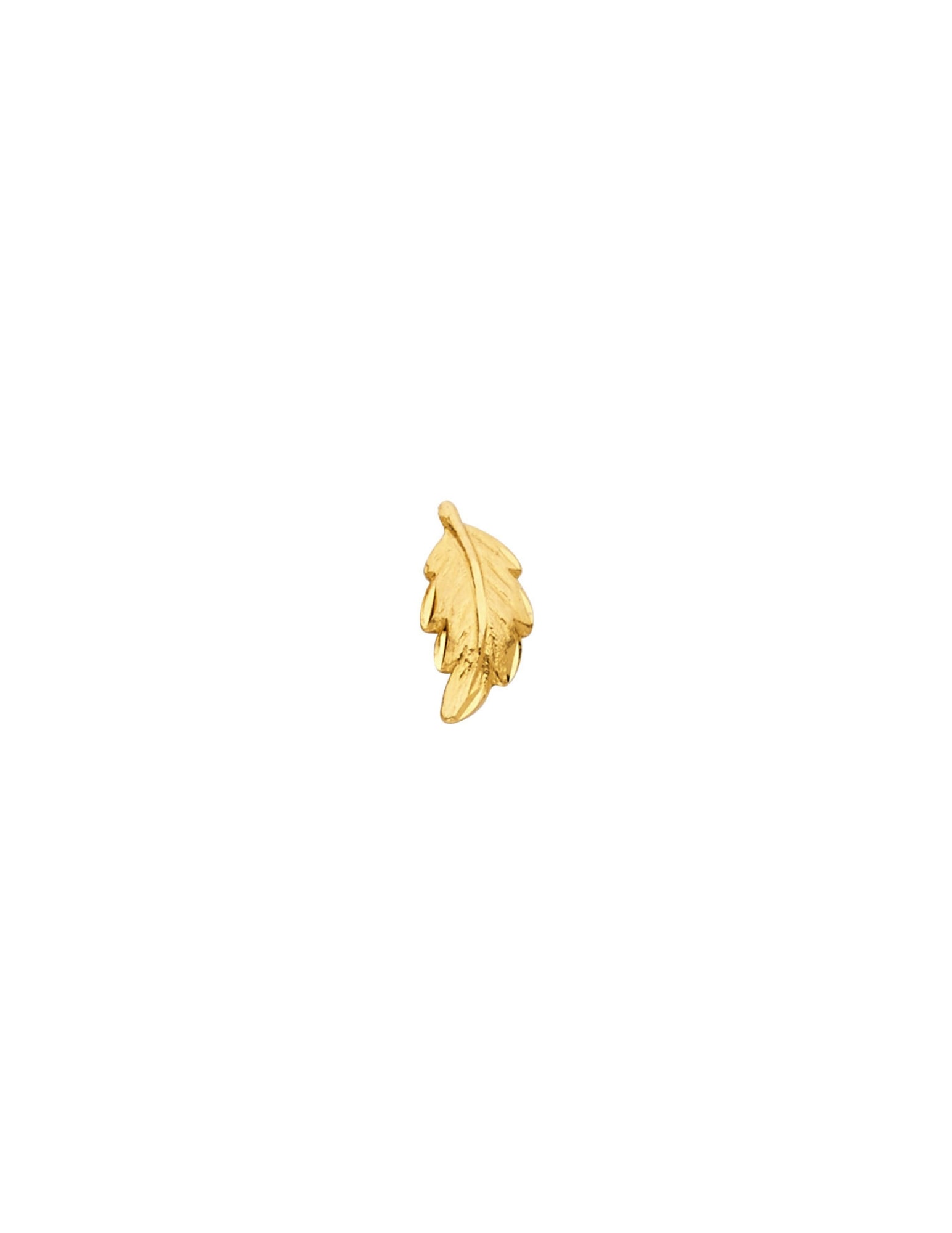 14KY SMALL LEAF POST EARRINGS - 4