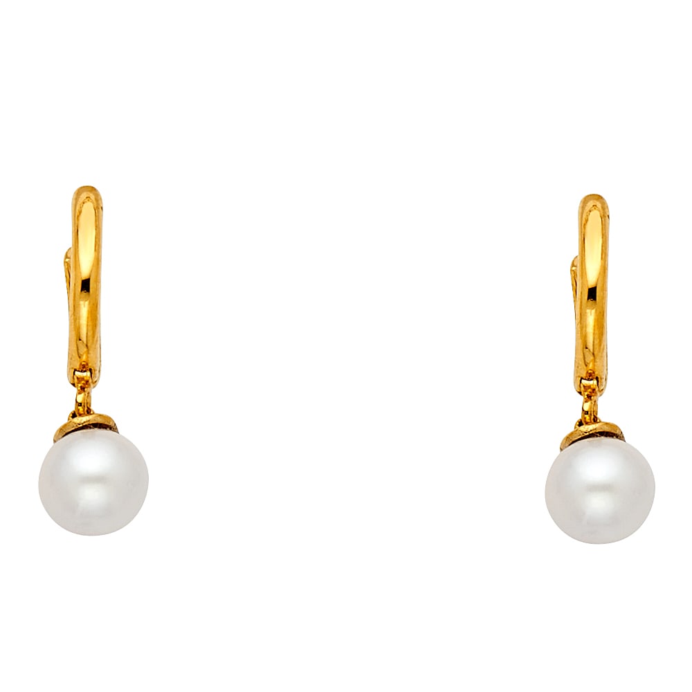 14KY HUGGIES EARRINGS WITH PEARLS: 14KY Huggies Earrings with Pearls Material Type : 14k Gold Material Color : Yellow Avg. Weight: Avg. Weight: 1.79 Gr. Size: Height : 20 mm, Width : 10 mm Accessories: None Notice: When purchasing p