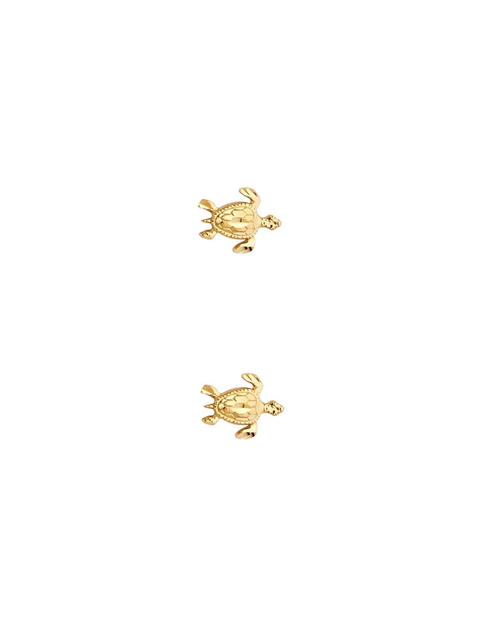 14KY SMALL TURTLE POST EARRINGS - 2