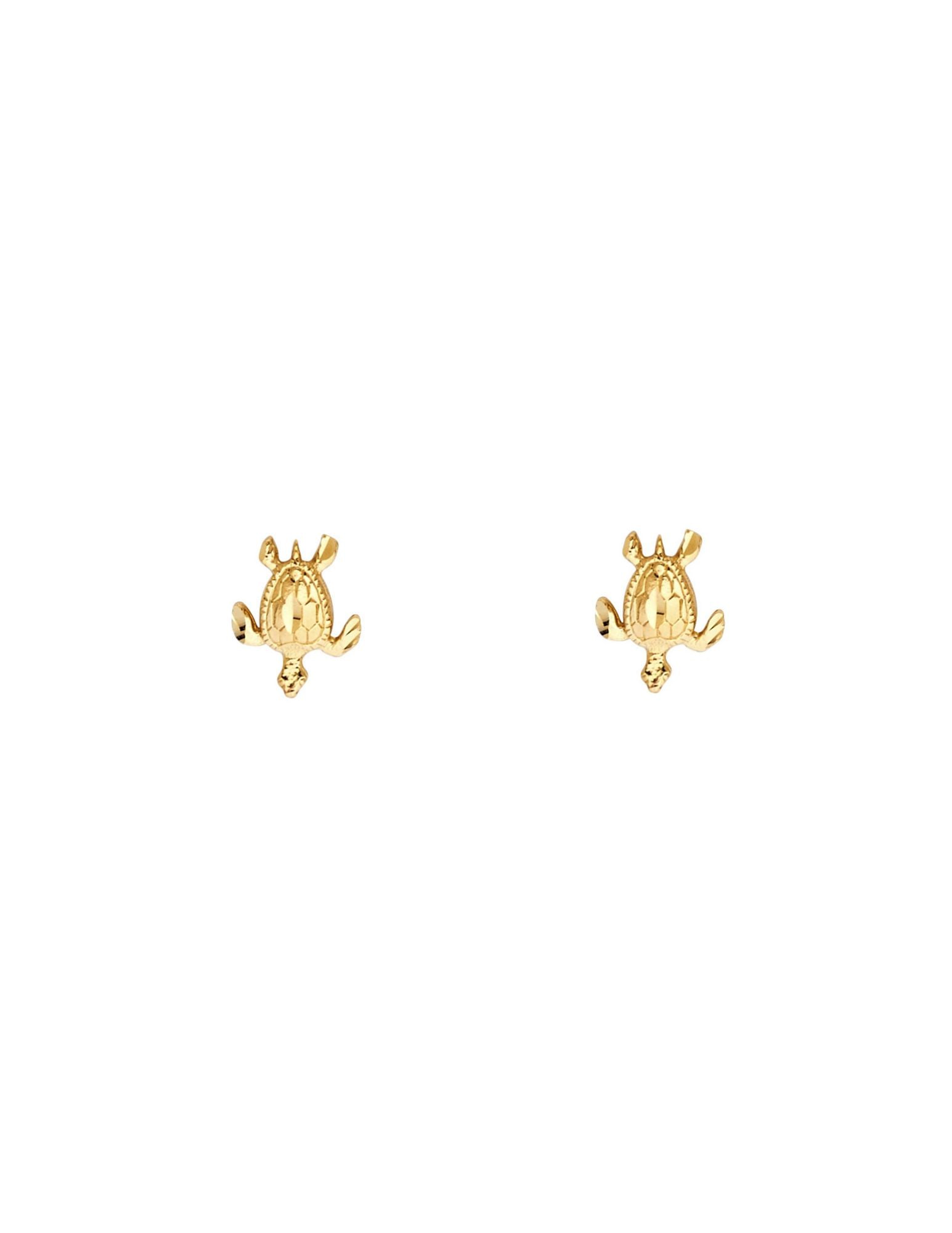 14KY SMALL TURTLE POST EARRINGS - 3