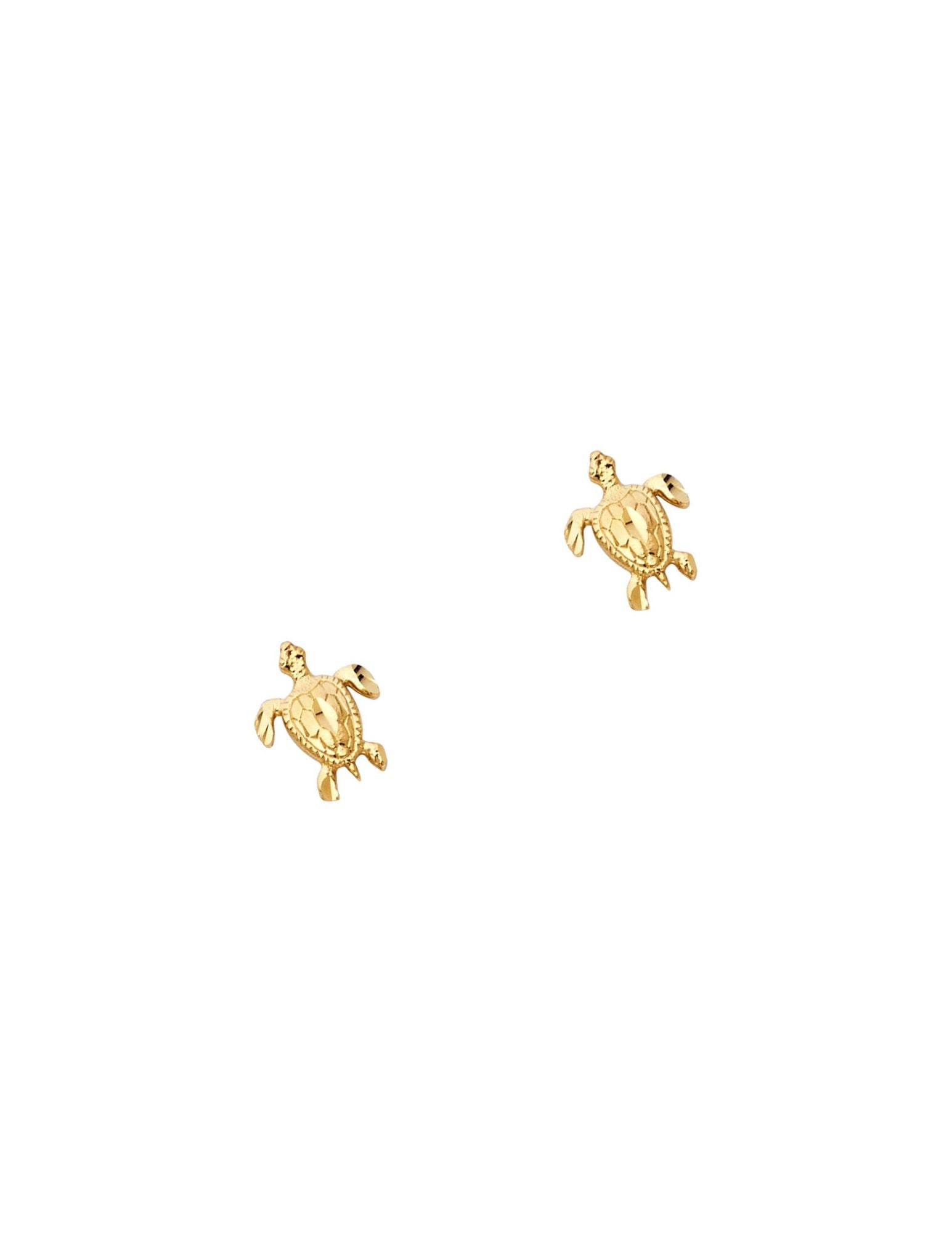 14KY SMALL TURTLE POST EARRINGS - 4