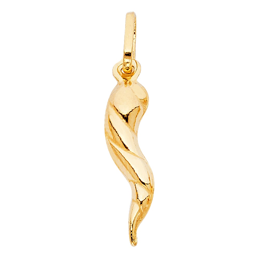 14KY HOLLOW HORN PENDANT (1 of 5)