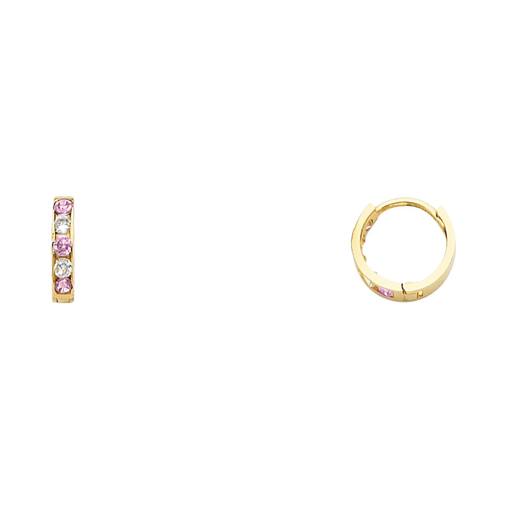 14KY CZ HUGGIES EARRINGS: 14KY CZ Huggies Earrings Material Type : 14k Gold Material Color : White Avg. Weight: Avg. Weight: 0.6 Gr. Size: Height : 10 mm, Width : 10 mm Accessories: None Notice: When purchasing pre-owned go