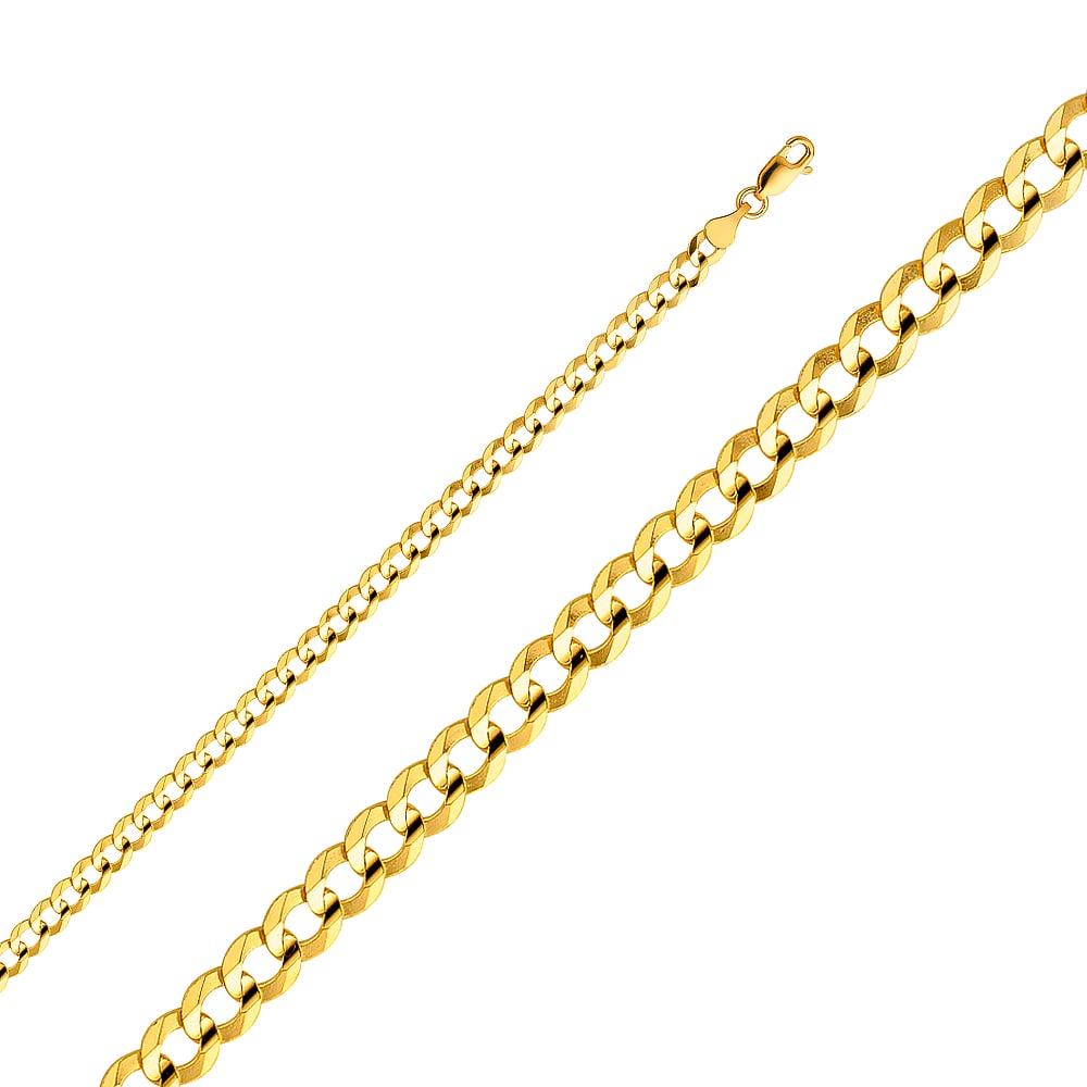 14KY CUBAN CHAIN: 14KY Cuban Chain Material Type : 14k Gold Material Color : Yellow Avg. Weight: Avg. Weight: 10.8 Gr. Size: Length : 18 inch, Width 4.7mm Accessories: None Notice: When purchasing pre-owned goods, p