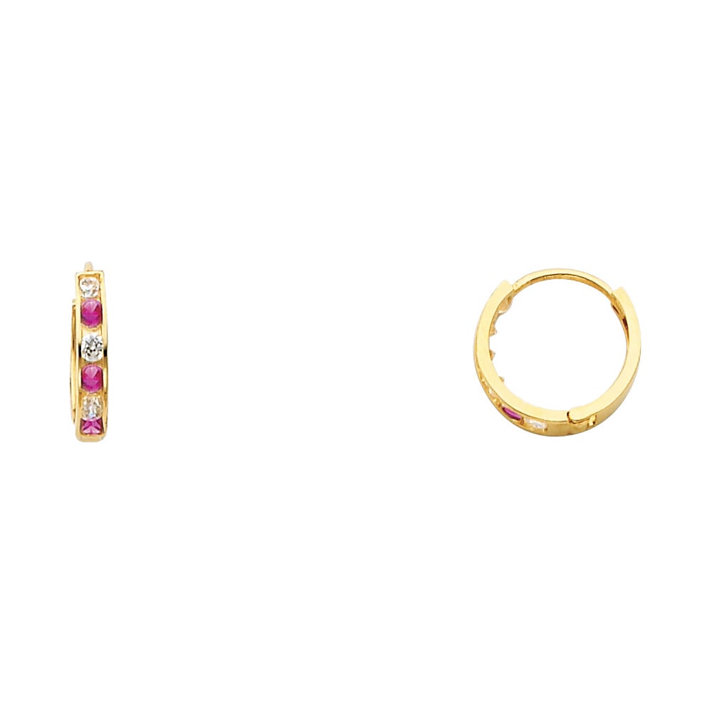 14KY CZ HUGGIES EARRINGS: 14KY CZ Huggies Earrings Material Type : 14k Gold Material Color : Yellow Avg. Weight: Avg. Weight: 0.69 Gr. Size: Height : 11 mm, Width : 11 mm Accessories: None Notice: When purchasing pre-owned