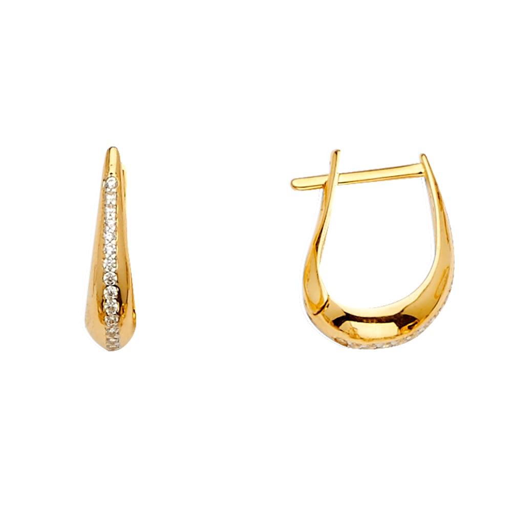 14KY CZ CHANNEL TEAR DROP EARRINGS: 14KY CZ Channel Tear Drop Earrings Material Type : 14k Gold Material Color : Yellow Avg. Weight: Avg. Weight: 1.93 Gr. Size: Height : 15 mm, Width : 11 mm Accessories: None Notice: When purchasing