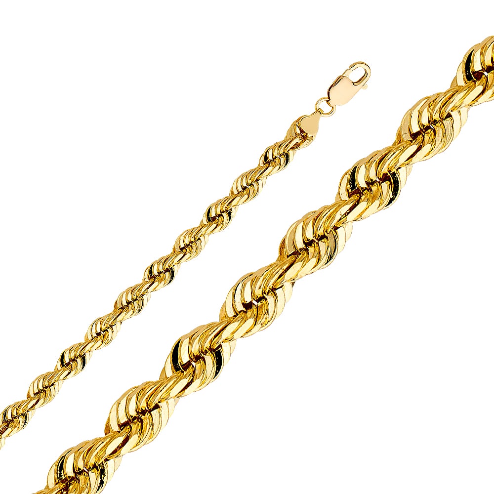14KY SOLID ROPE DC CHAIN: 14KY Solid Rope DC Chain Material Type : 14k Gold Material Color : Yellow Avg. Weight: Avg. Weight: 35.62 Gr. Size: Length : 9 inch, Width 7mm Accessories: None Notice: When purchasing pre-owned go